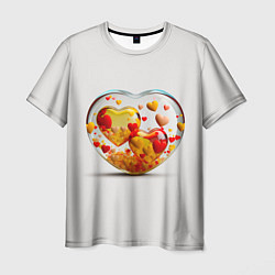 Футболка мужская Влюблённые сердца - сувенир, цвет: 3D-принт