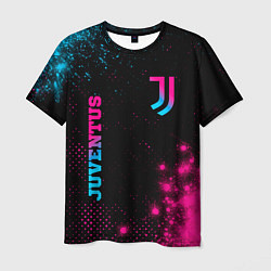 Мужская футболка Juventus - neon gradient: надпись, символ