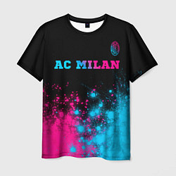 Мужская футболка AC Milan - neon gradient: символ сверху