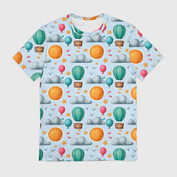 Мужская футболка Воздушные шары и луна
