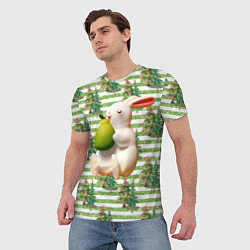 Футболка мужская Кролик с грушей, цвет: 3D-принт — фото 2