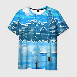 Мужская футболка Снежный город