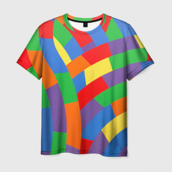 Мужская футболка Разноцветные текстуры и паттерны