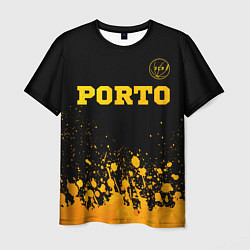 Футболка мужская Porto - gold gradient: символ сверху, цвет: 3D-принт