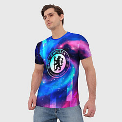 Футболка мужская Chelsea неоновый космос, цвет: 3D-принт — фото 2