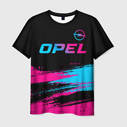Футболка мужская Opel - neon gradient: символ сверху, цвет: 3D-принт
