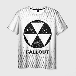 Футболка мужская Fallout с потертостями на светлом фоне, цвет: 3D-принт