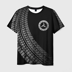 Мужская футболка Mercedes tire tracks