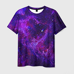 Мужская футболка Неоновый космос и звезды