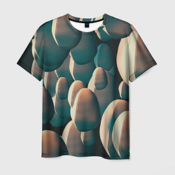 Мужская футболка Множество абстрактных летающих камней