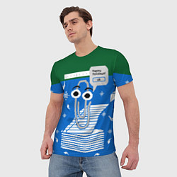 Футболка мужская Скрепка Microsoft, цвет: 3D-принт — фото 2