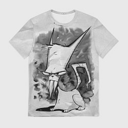 Мужская футболка Кот зловред - червяк джим