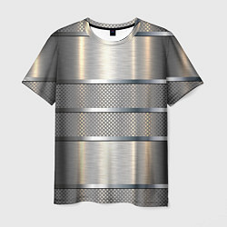 Мужская футболка Металлические полосы - текстура алюминия