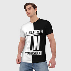 Футболка мужская Believe in yourself, цвет: 3D-принт — фото 2