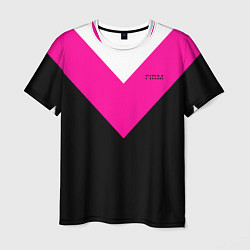 Мужская футболка FIRM черный с розовой вставкой