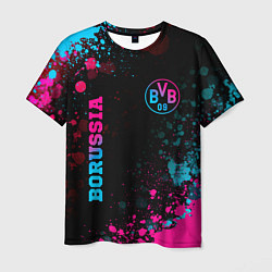 Мужская футболка Borussia - neon gradient: надпись, символ