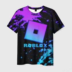 Футболка мужская Roblox logo neon gradient, цвет: 3D-принт