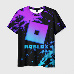 Футболка мужская Roblox logo neon gradient, цвет: 3D-принт