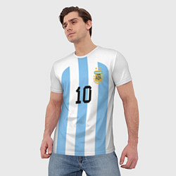 Футболка мужская Месси Аргентина ЧМ 2022, цвет: 3D-принт — фото 2