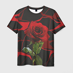 Футболка мужская Одинокая красная роза, цвет: 3D-принт