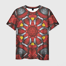 Мужская футболка Калейдоскоп из красных узоров