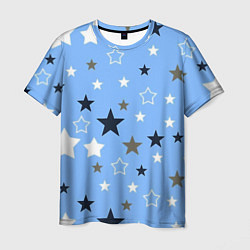 Футболка мужская Звёзды на голубом фоне, цвет: 3D-принт