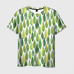 Мужская футболка Акварельные листья