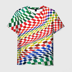 Мужская футболка Разноцветная оптическая иллюзия
