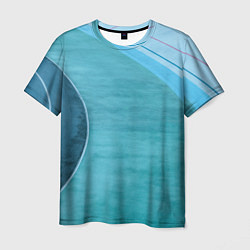 Мужская футболка Абстрактные волнообразные линии и полосы