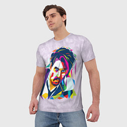 Футболка мужская Геометрический портрет Джонни Деппа, цвет: 3D-принт — фото 2