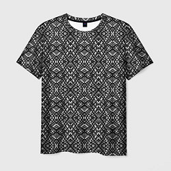 Мужская футболка Черно-белый геометрический узор Скандинавия