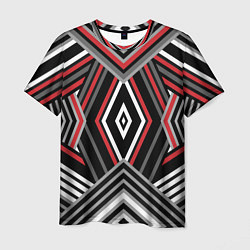 Мужская футболка Геометрический узор с серыми черными и красными по