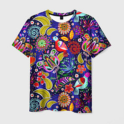 Мужская футболка Multicolored floral patterns