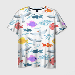 Мужская футболка Рыбки и чайки