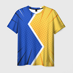 Футболка мужская Желто-синяя молния, цвет: 3D-принт