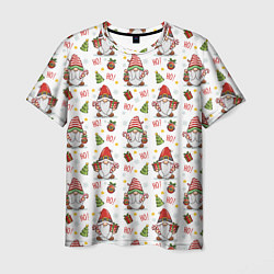 Мужская футболка Рождественские гномы с подарками