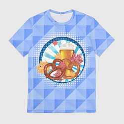 Мужская футболка Два брецелья с пивом и листьями клена