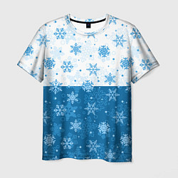 Мужская футболка Снежинки день - ночь