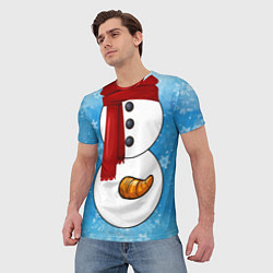 Футболка мужская Снеговик затейник, цвет: 3D-принт — фото 2