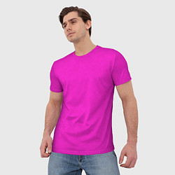Футболка мужская Розовый фуксиевый текстурированный, цвет: 3D-принт — фото 2