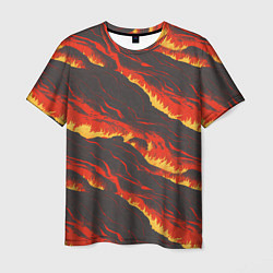 Мужская футболка Потоки лавы в японском стиле