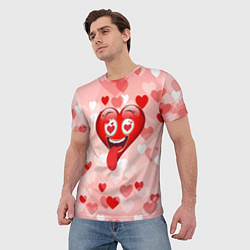 Футболка мужская Безумное сердце, цвет: 3D-принт — фото 2