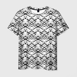 Мужская футболка Черно белый геометрический узор