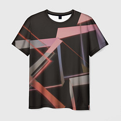 Мужская футболка Абстрактные розовые стеклянные блоки