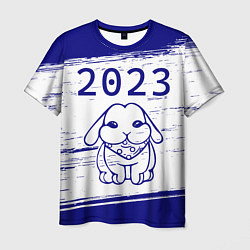 Мужская футболка НГ Кролик с банданой на светлом