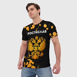 Футболка мужская Ростислав и зологой герб РФ, цвет: 3D-принт — фото 2