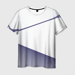 Мужская футболка Абстрактный белый и фиолетовый паттерн