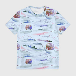 Футболка мужская Паттерн с машиной, цвет: 3D-принт