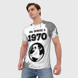 Футболка мужская На Земле с 1970: краска на светлом, цвет: 3D-принт — фото 2