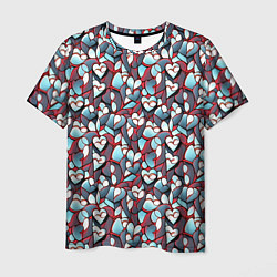 Мужская футболка Абстрактный паттерн с сердцами